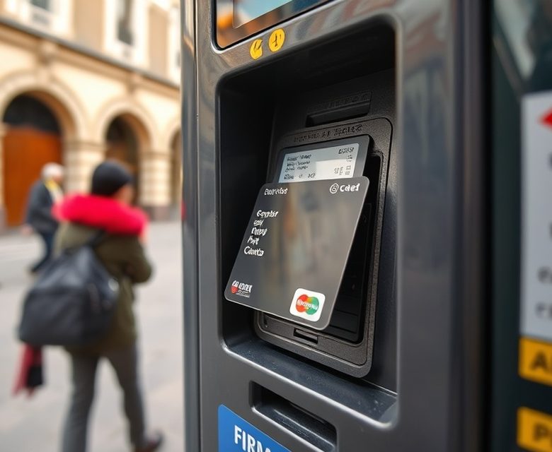 Antes — Frente del terminal con un dispositivo extraño sobre la lectora.